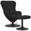 vidaXL Egg Chair with Footstool Black 24.80 x 28.74 x 35.43 in Velvet