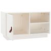 vidaXL TV Cabinet White Solid Pine Wood Medium TV Cabinet Rectangular