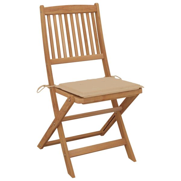 vidaXL Garden Chair Set of 8 Beige, Natural Wood