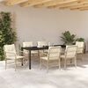 vidaXL Garden Dining Set with Cushion 7 pcs Beige Poly Rattan