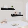 vidaXL Wall Shelf Black Solid Pine Wood 19.7x4.7x3.5 in Wall Shelf