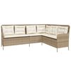 vidaXL Patio Sofa Set Beige, Brown, Cream White