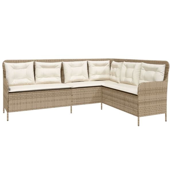 vidaXL Patio Sofa Set Beige, Brown, Cream White