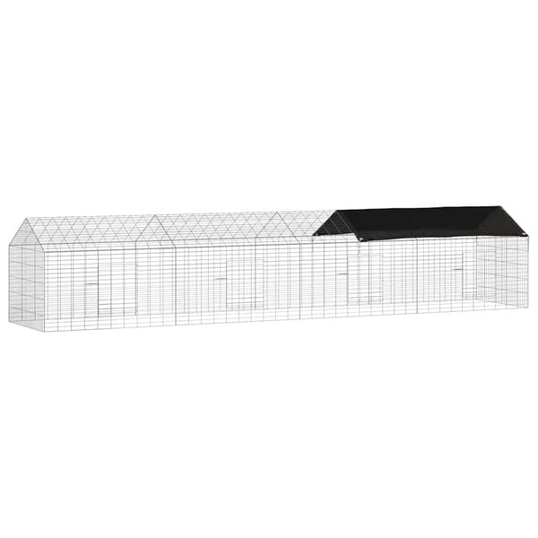 vidaXL Rabbit Cage Silver 400 x 78 x 78 cm Galvanised Steel