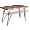 vidaXL Dining Table Multicolor Solid reclaimed wood, steel Medium