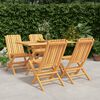 vidaXL Garden Dining Set Natural Teak Solid Teak Wood Medium Foldable