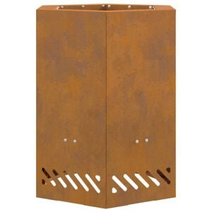 vidaXL Smokeless Fire Pit Brown 14.96 x 14.96 x 20.08 in Steel