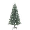 vidaXL Artificial Christmas Tree Green and white PET, Metal, Plastic, PVC