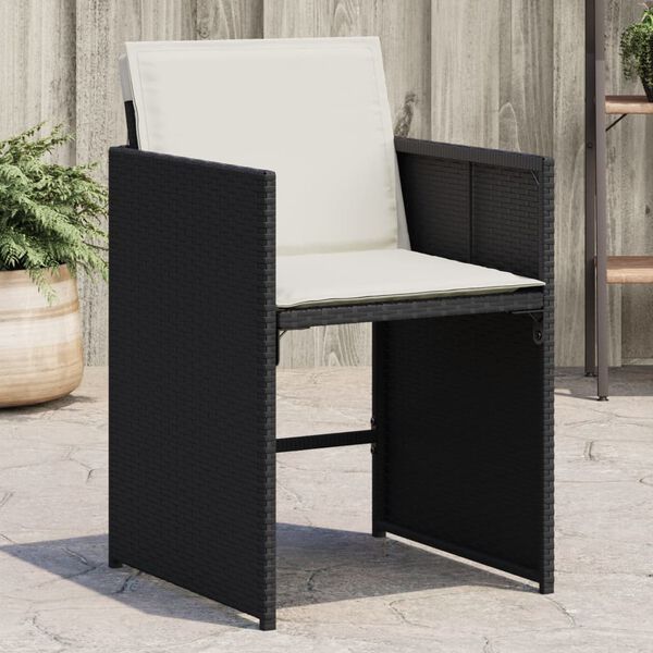 vidaXL Patio Chair Black and Cream White