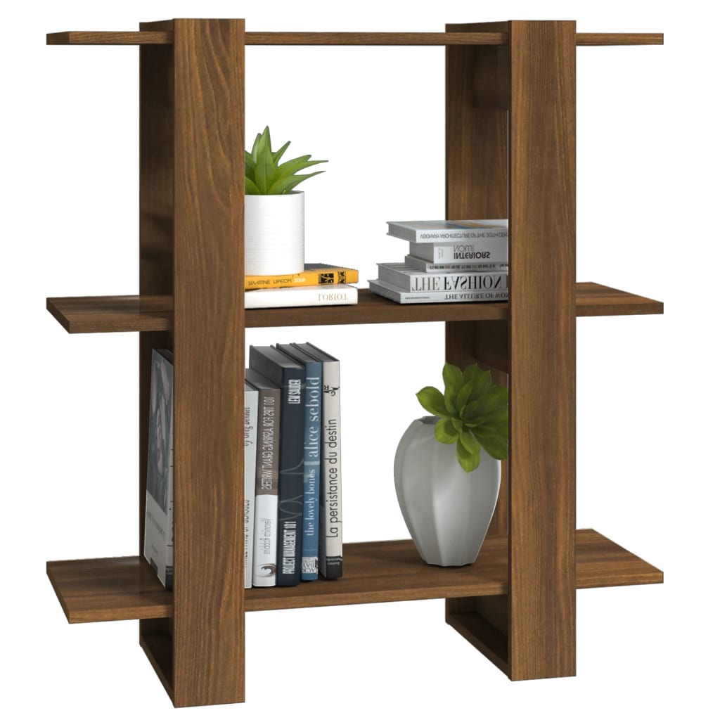 vidaXL Book Cabinet/Room Divider Brown Oak 31.5"x11.8"x34.3"