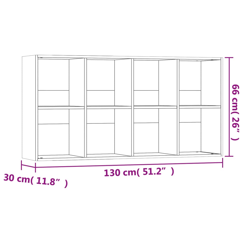 vidaXL Book Cabinet/Sideboard Concrete Gray 26"x11.8"x51.2" Engineered Wood