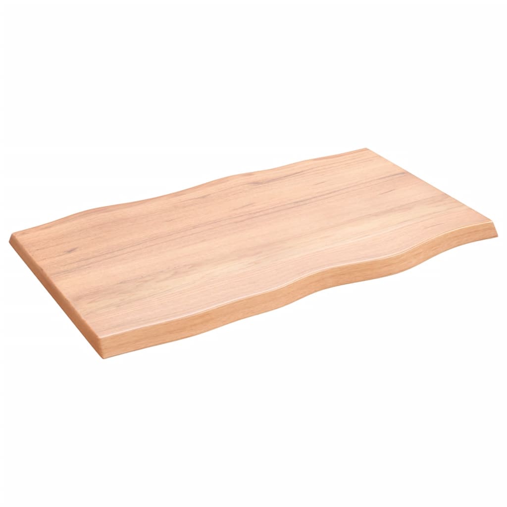 vidaXL Table Top Light Brown 39.4"x23.6"x(0.8"-1.6") Treated Solid Wood Live Edge