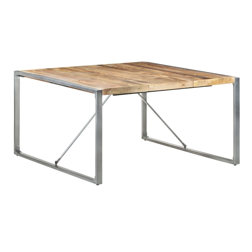 vidaXL Dining Table 55.1"x55.1"x29.5" Rough Mango Wood