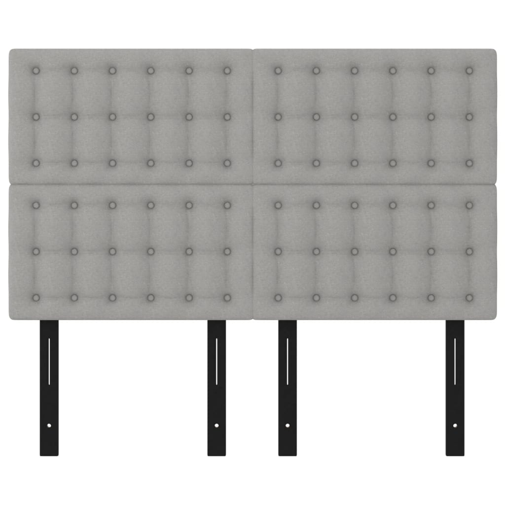 vidaXL Headboards 4 pcs Light Gray 28.3"x2"x30.7"/34.6" Fabric