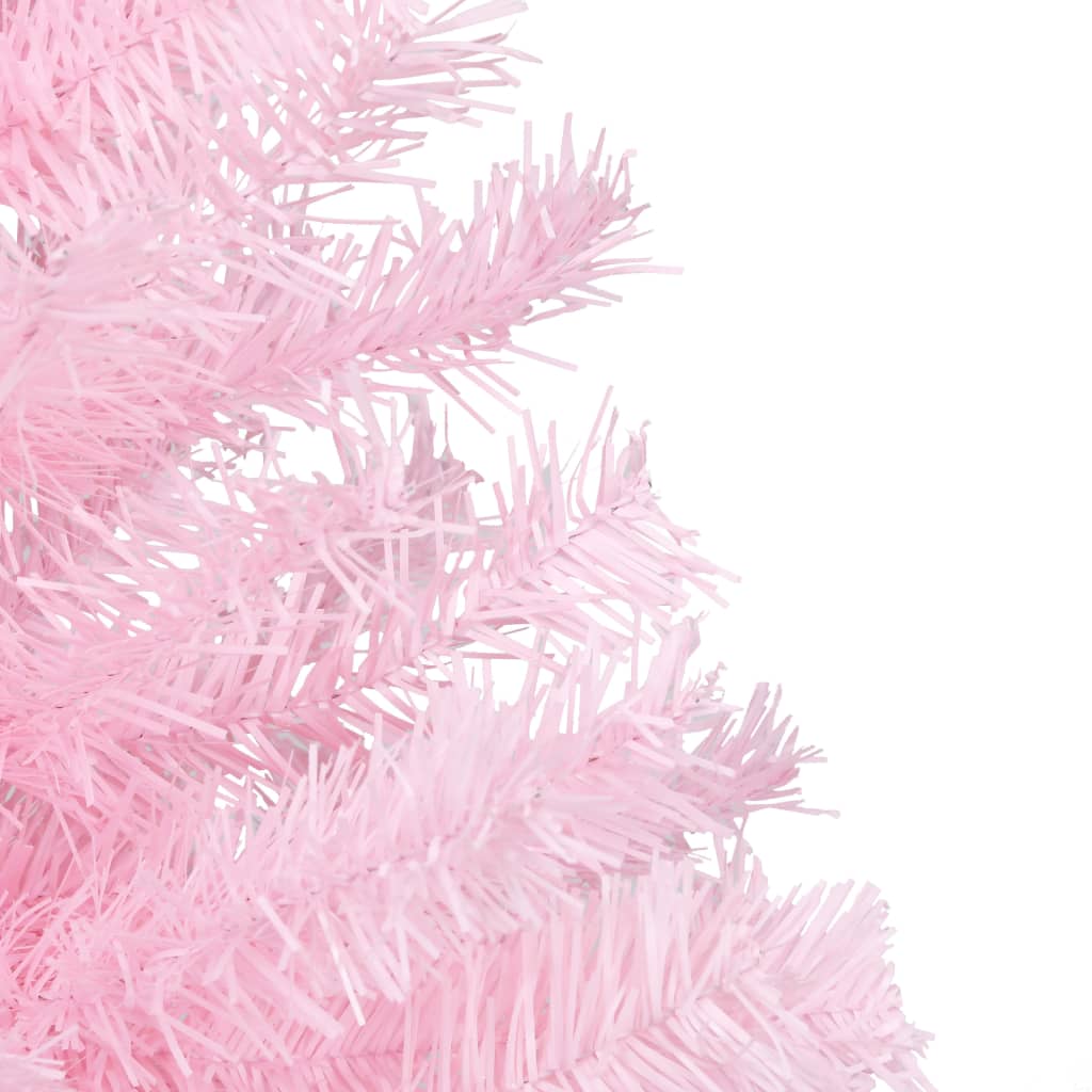 vidaXL Artificial Christmas Tree with LEDs&Ball Set Pink 94.5" PVC