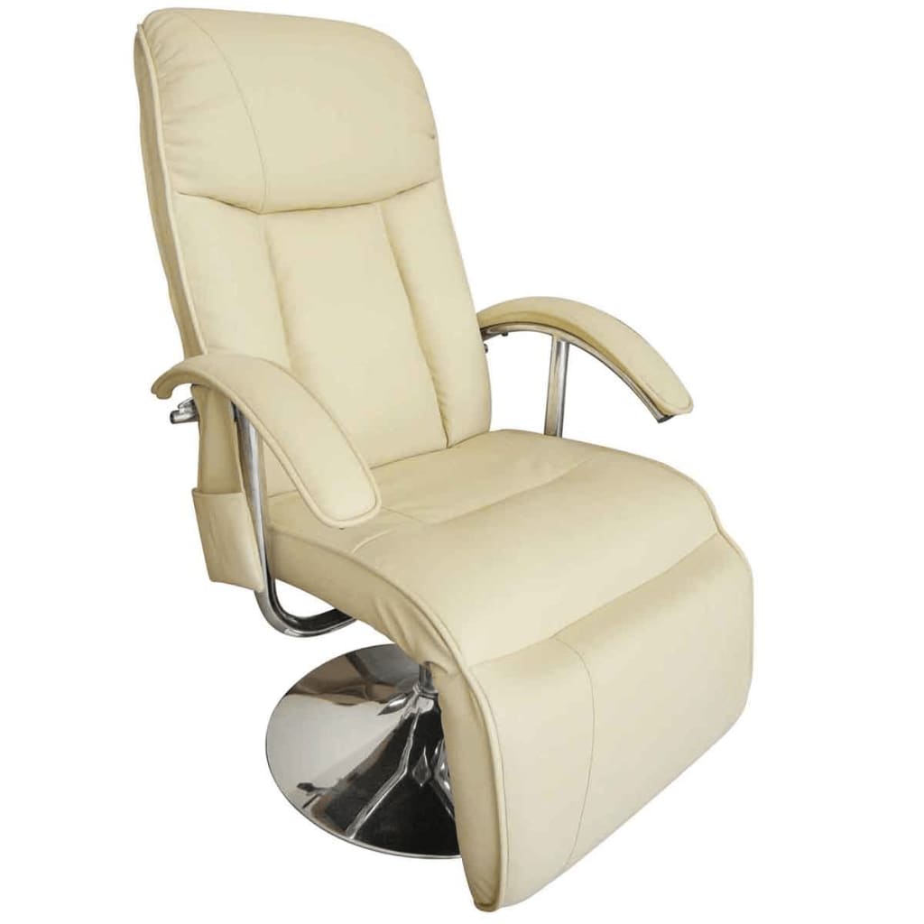 vidaXL Massage Chair Cream White Faux Leather