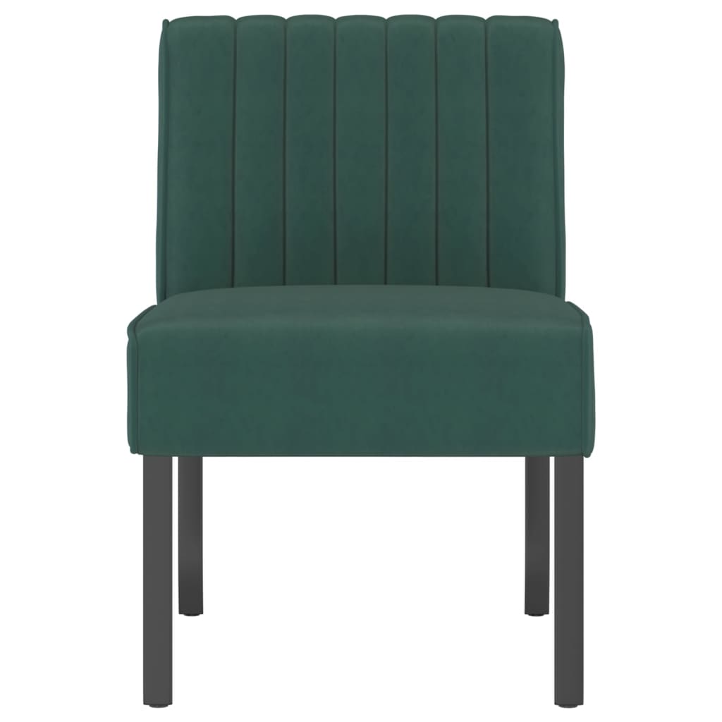 vidaXL Slipper Chair Dark Green Velvet