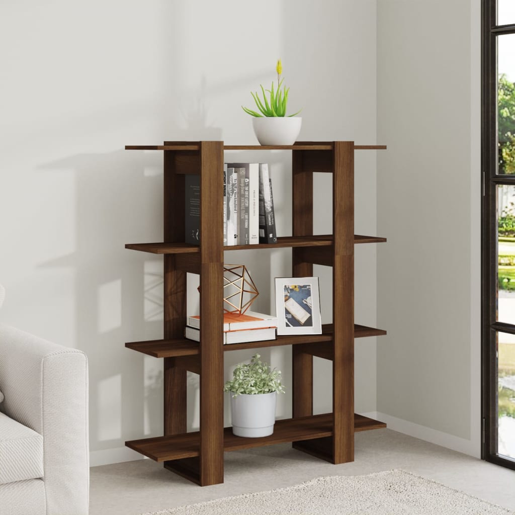 vidaXL Book Cabinet/Room Divider Brown Oak 39.4"x11.8"x48.6"