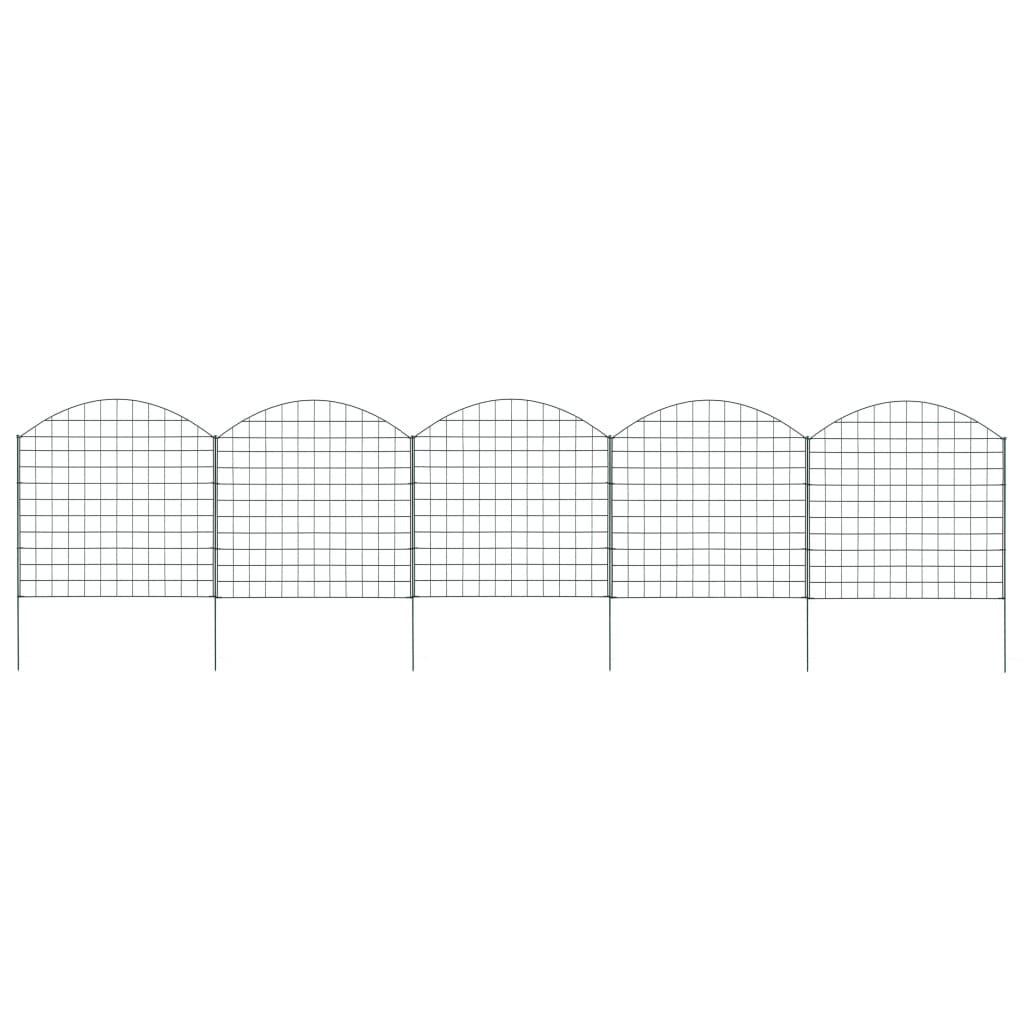 vidaXL Arched Garden Fence Set 30.5"x30.9" Green