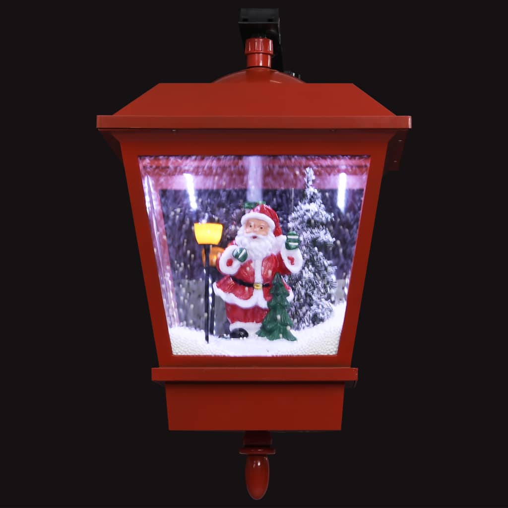 vidaXL Christmas Wall Lamp with LED Lights and Santa Red 15.7"x10.6"x17.7"