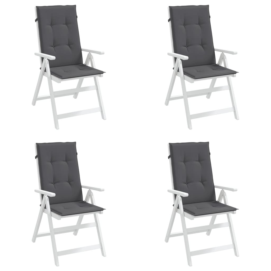 vidaXL Garden Highback Chair Cushions 4 pcs Anthracite 47.2"x19.7"x1.2" Fabric