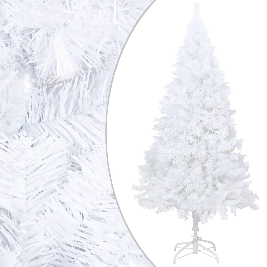 vidaXL Artificial Christmas Tree with LEDs&Ball Set White 47.2" PVC