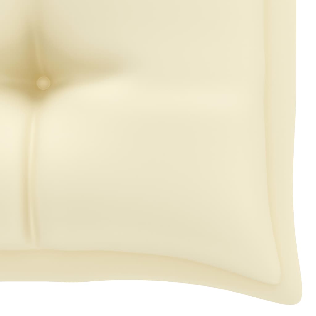 vidaXL Patio Bench with Cream White Cushion 44.1" Solid Teak Wood