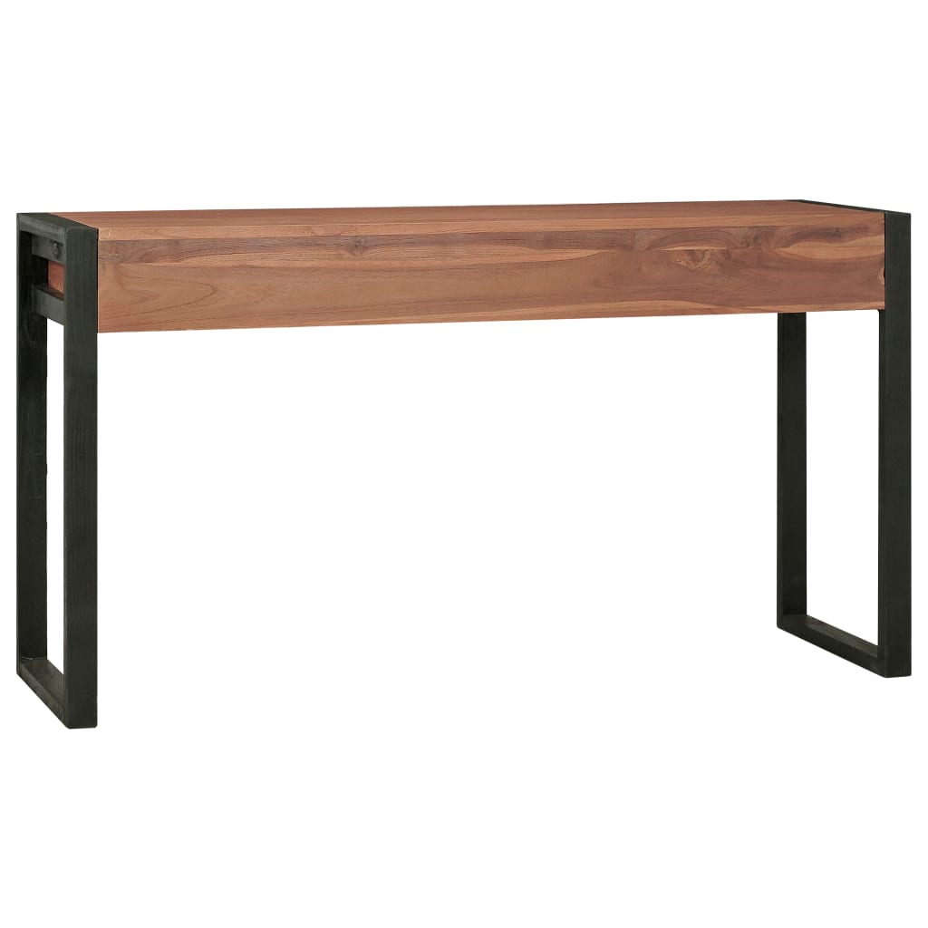 vidaXL Desk with 2 Drawers 55.1"x15.7"x29.5" Teak Wood