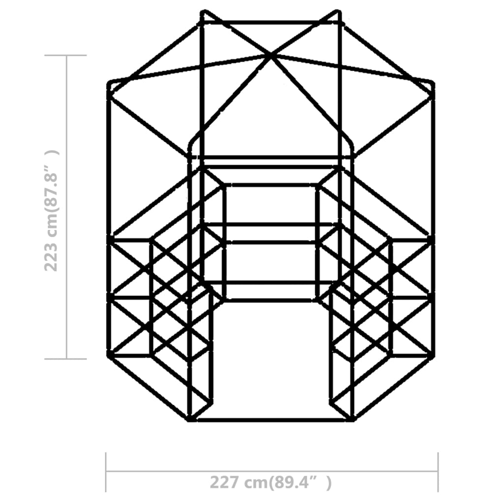 vidaXL Greenhouse with Shelves Steel 89.4"x87.8"