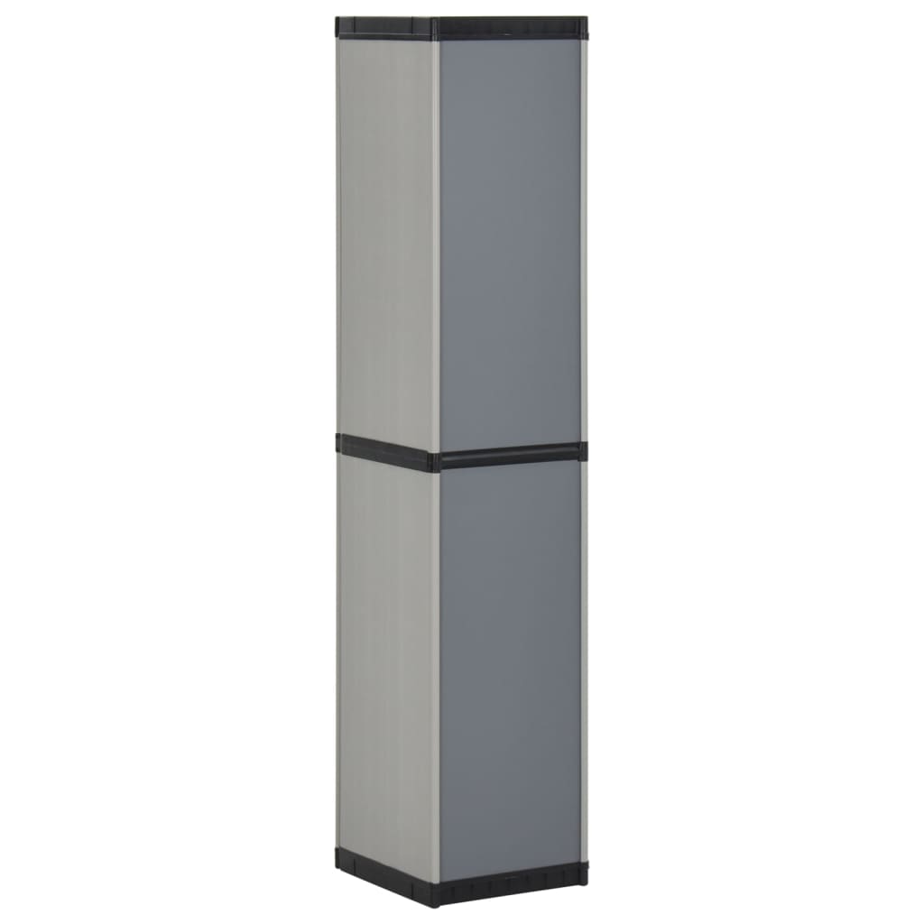 vidaXL Garden Storage Cabinet with 3 Shelves Gray & Black 13.4"x15.7"x66.1"