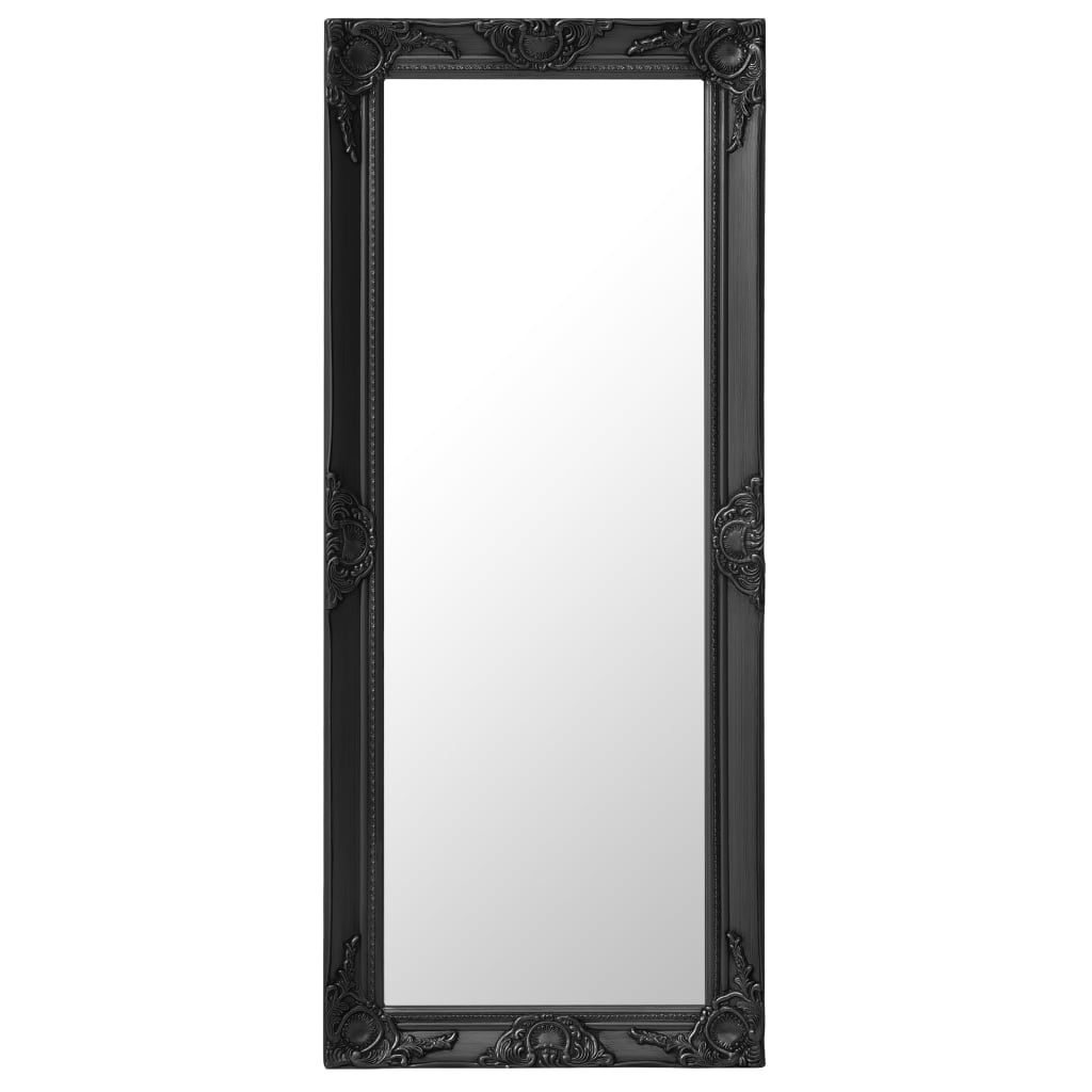 vidaXL Wall Mirror Baroque Style 19.7"x 47.2" Black