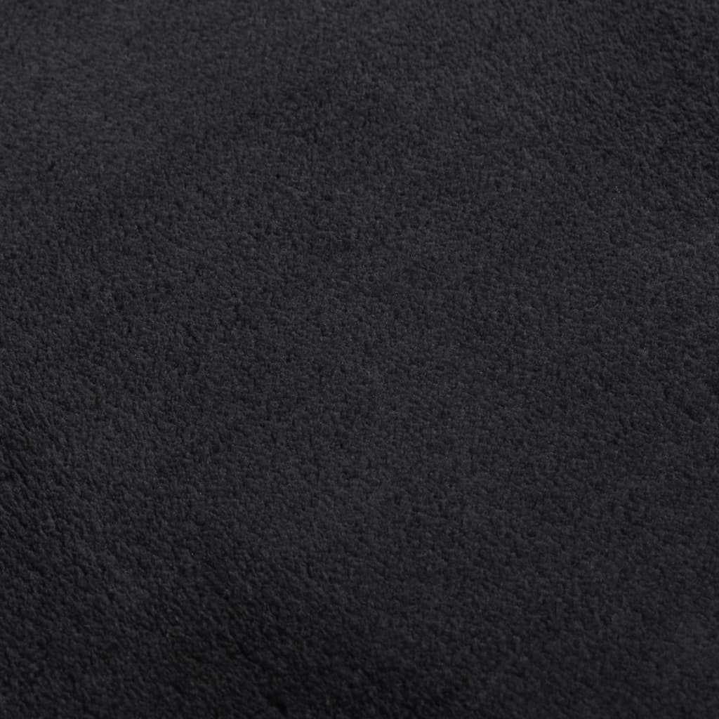 vidaXL Washable Rug Soft Shaggy Black 63"x90.6" Anti Slip