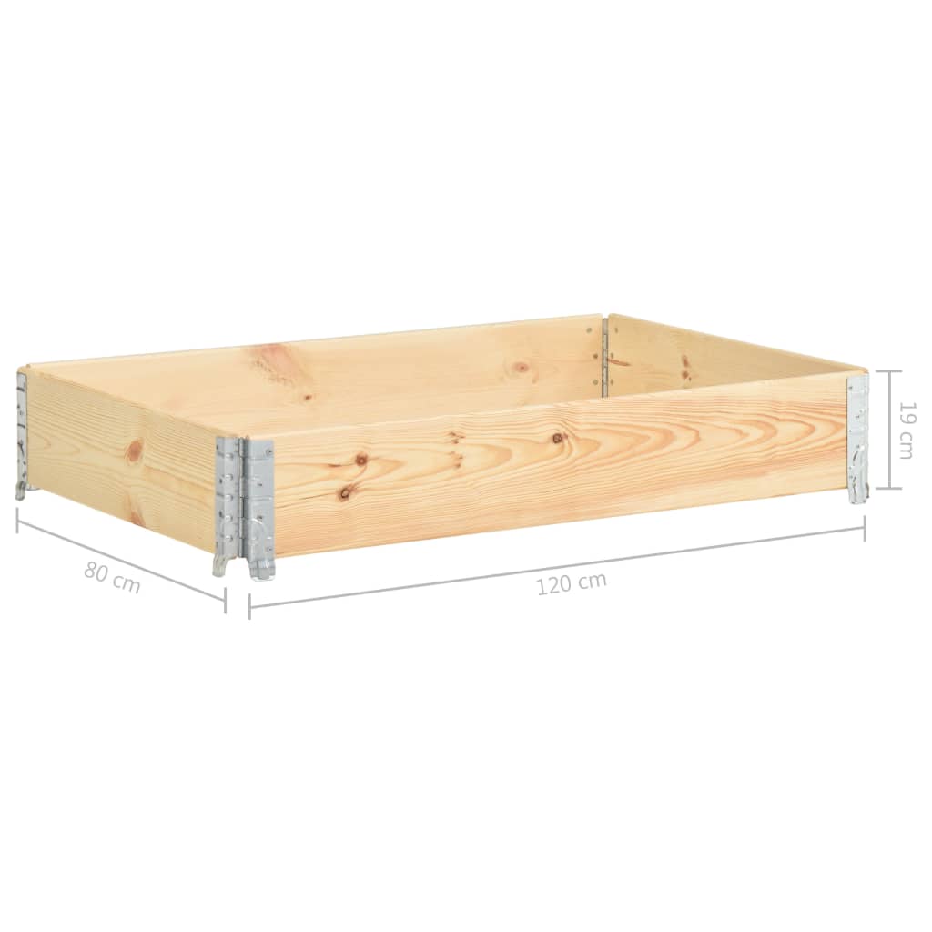 vidaXL Pallet Collar 31.5"x47.2" Solid Pine Wood