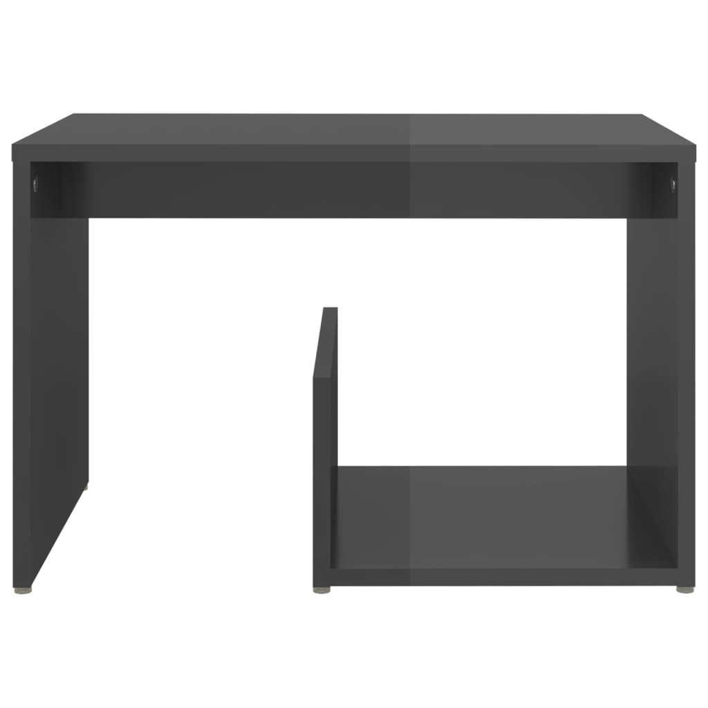 vidaXL Side Table High Gloss Gray 23.2"x14.2"x15" Chipboard