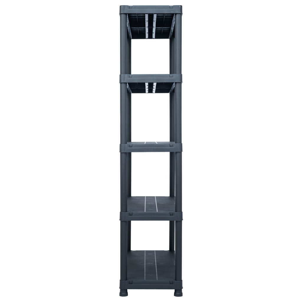 vidaXL Storage Shelf Rack Black 551.2 lb 31.5"x15.7"x70.9" Plastic