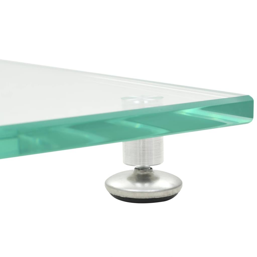 vidaXL Speaker Stands 2 pcs Tempered Glass 1 Pillar Design Silver