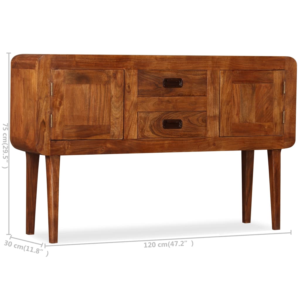 vidaXL Sideboard Solid Wood with Honey Finish 47.2"x11.8"x29.5"