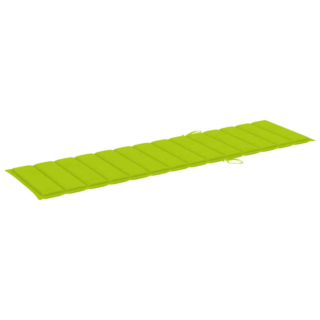 vidaXL Sun Loungers 2 pcs with Bright Green Cushion Solid Wood Teak