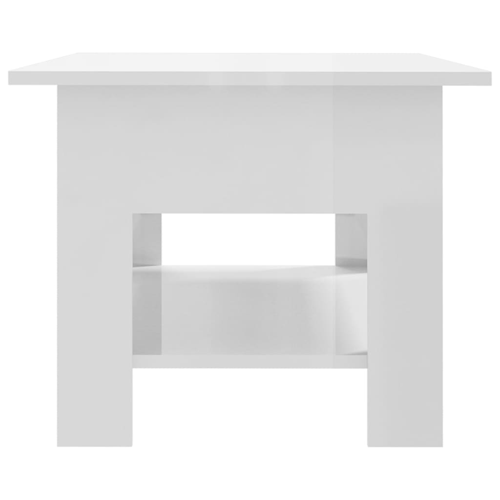 vidaXL Coffee Table High Gloss White 40.2"x21.7"x16.5" Engineered Wood