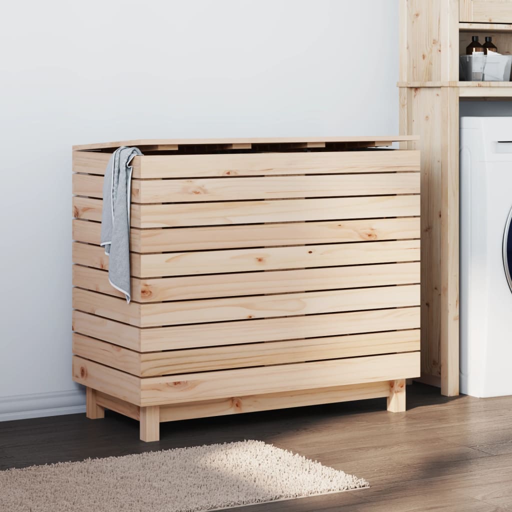 vidaXL Laundry Basket 34.8"x17.3"x29.9" Solid Wood Pine