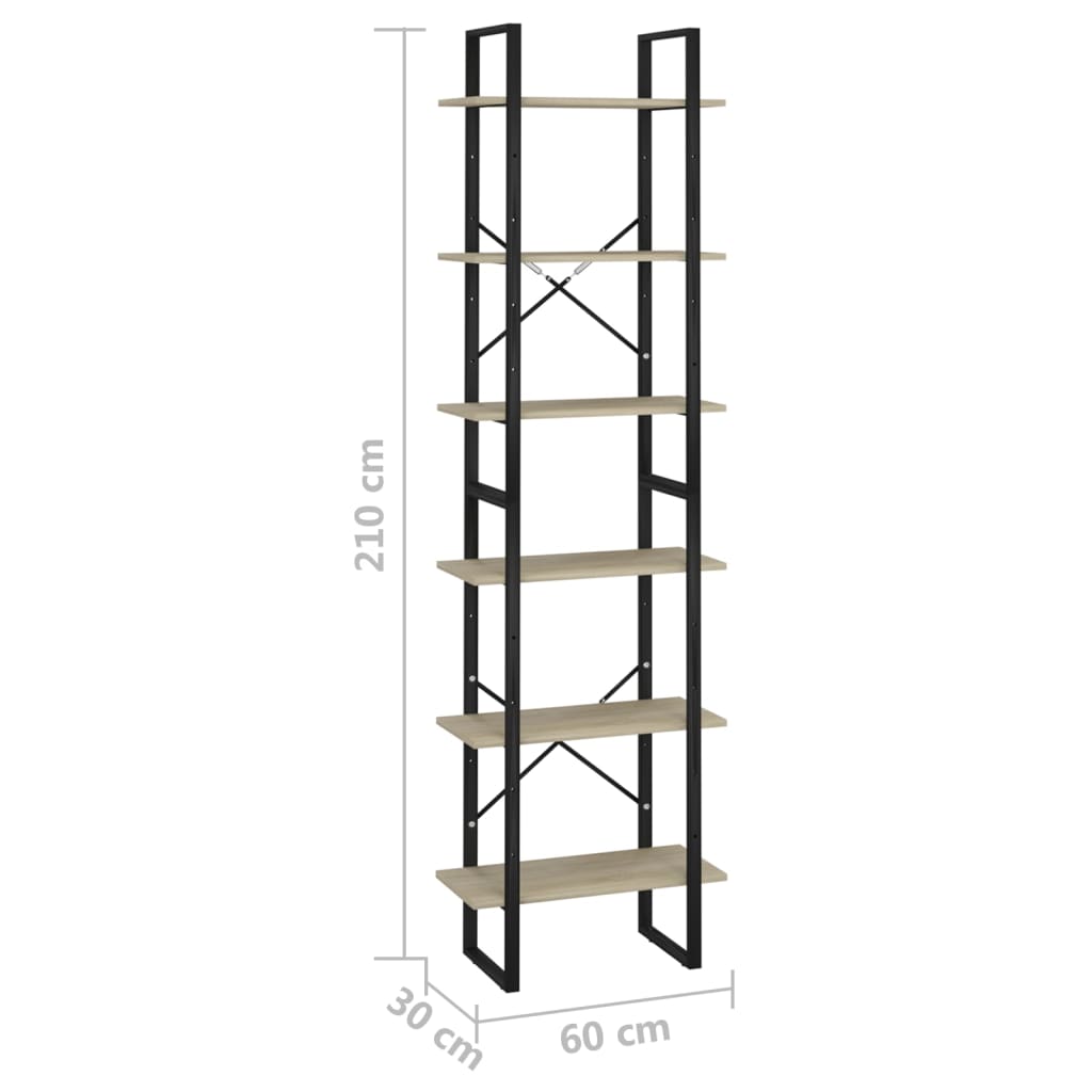 vidaXL Storage Shelf Sonoma Oak 23.6"x11.8"x82.7" Engineered Wood