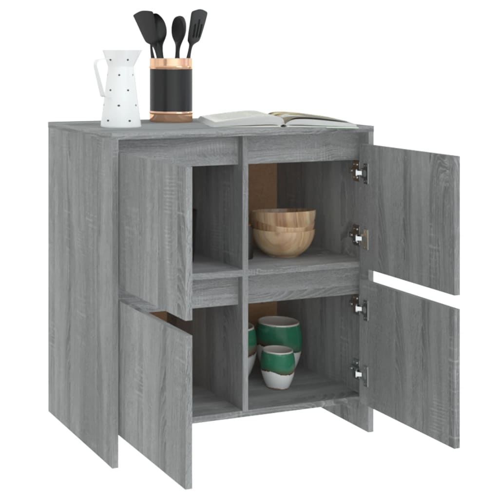 vidaXL Sideboard Gray Sonoma 27.6"x16.1"x29.5" Engineered Wood