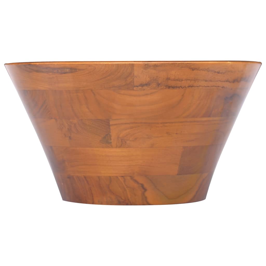 vidaXL Basin Solid Wood Teak Φ15.7"x7.9"