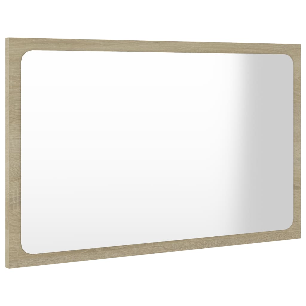 vidaXL Bathroom Mirror Sonoma Oak 23.6"x0.6"x14.6" Engineered Wood