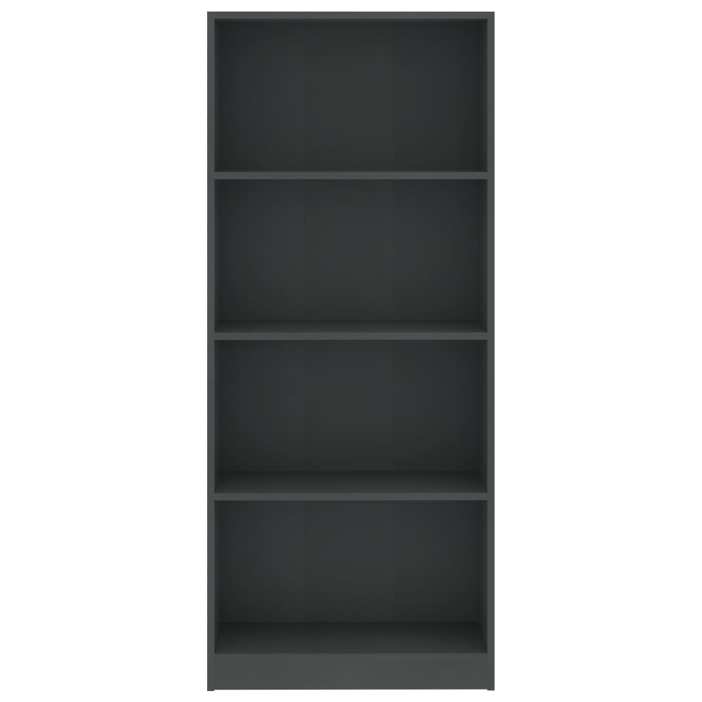 vidaXL 4-Tier Book Cabinet Gray 23.6"x9.4"x55.9" Chipboard