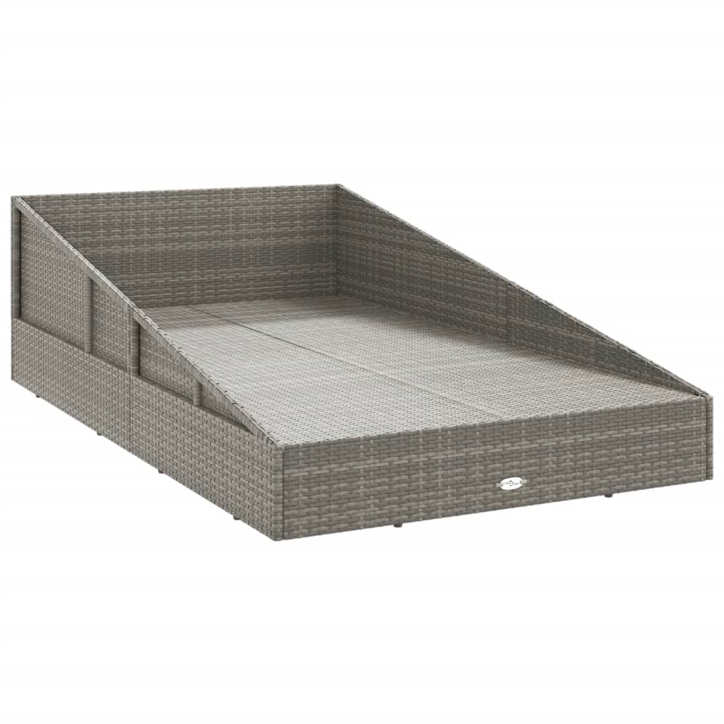 vidaXL Patio Bed Gray 43.3"x78.7" Poly Rattan