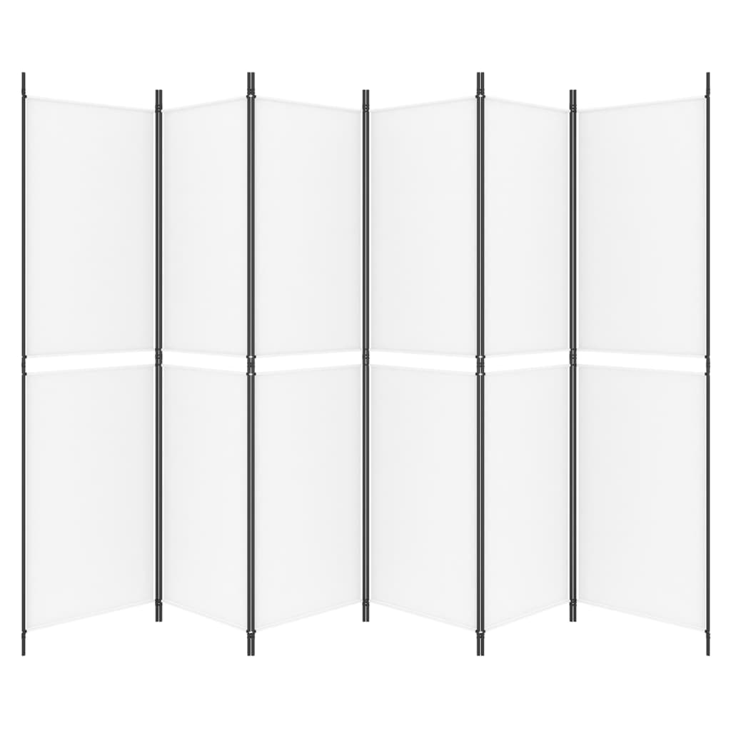vidaXL 6-Panel Room Divider White 118.1"x78.7" Fabric