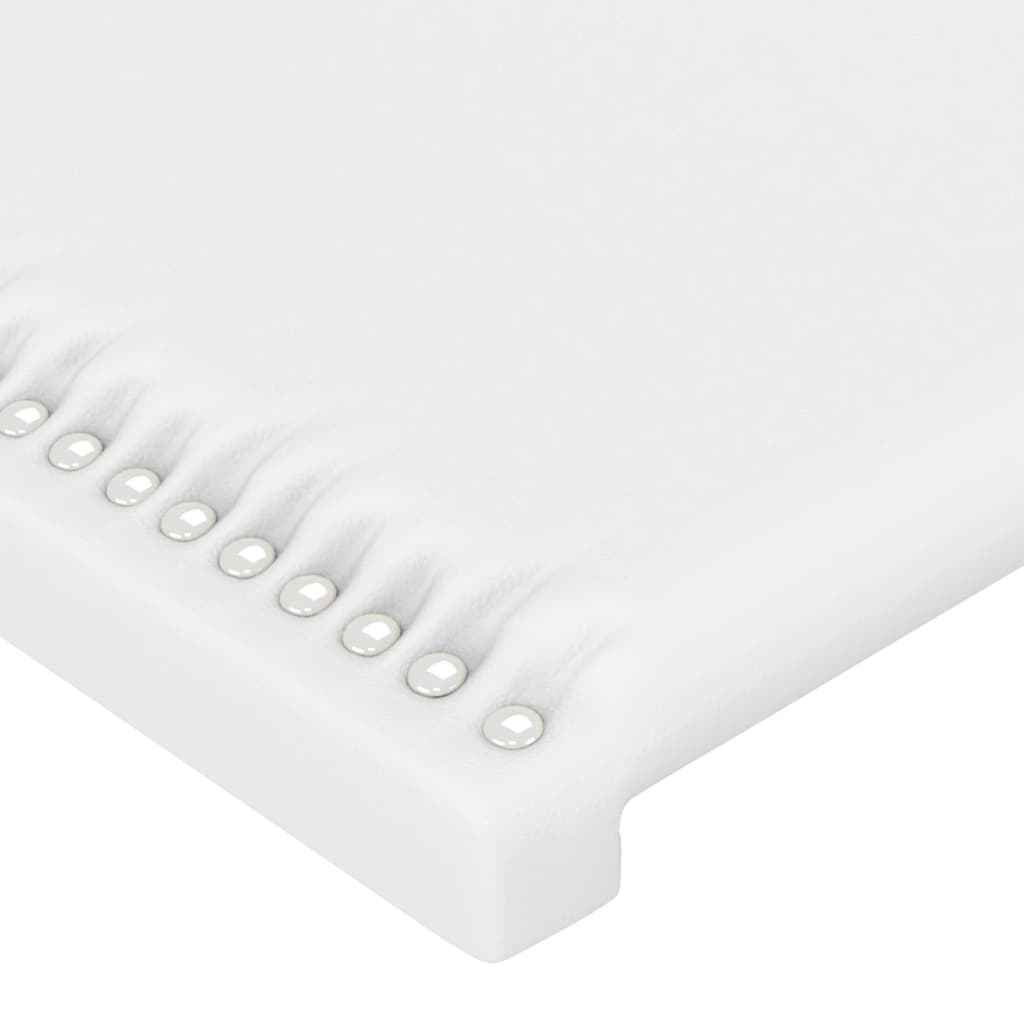 vidaXL LED Headboard White 56.7"x2"x30.7"/34.6" Faux Leather