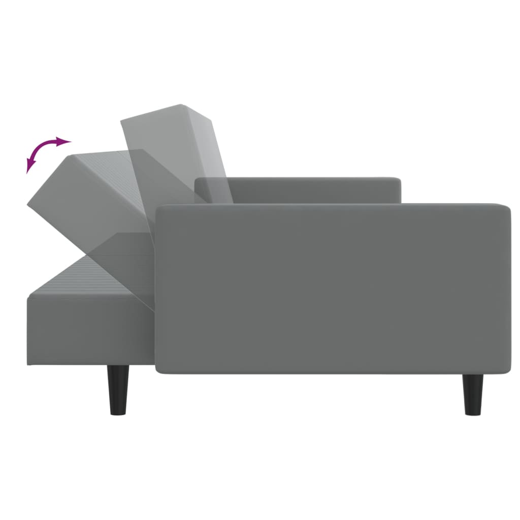 vidaXL 2-Seater Sofa Bed Light Gray Velvet