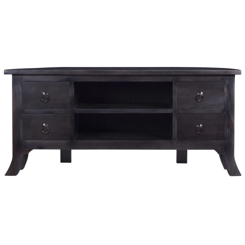 vidaXL TV Cabinet Light Black Coffee 39.4"x15.7"x17.7" Solid Mahogany Wood